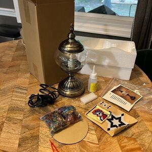 Multicolor Brass Turkish Table Lamp DIY